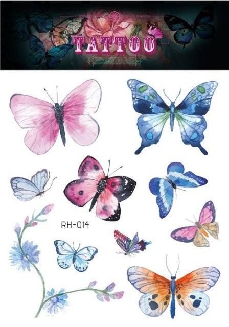 1 Pc Butterfly 3D Temporary Tattoo 52 Style Waterproof Butterfly Tattoos Stickers Temporary Colorful Design For Womens - TaTTTy
