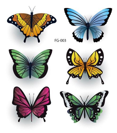 1 Pc Butterfly 3D Temporary Tattoo 52 Style Waterproof Butterfly Tattoos Stickers Temporary Colorful Design For Womens - TaTTTy