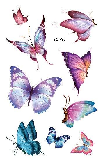 1 Pc Butterfly 3D Temporary Tattoo 52 Style Waterproof Butterfly Tattoos Stickers Temporary Colorful Design For Womens - TaTTTy
