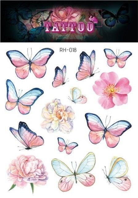 1 Pc Butterfly 3D Temporary Tattoo 52 Style Waterproof Butterfly Tattoos Stickers Temporary Colorful Design For Womens - TaTTTy