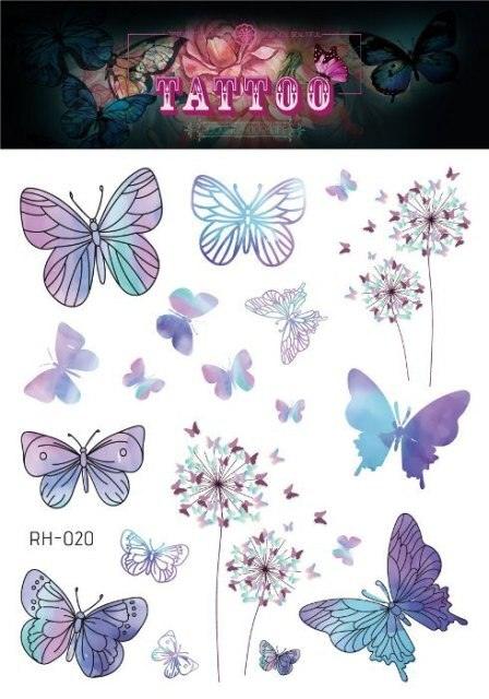 1 Pc Butterfly 3D Temporary Tattoo 52 Style Waterproof Butterfly Tattoos Stickers Temporary Colorful Design For Womens - TaTTTy