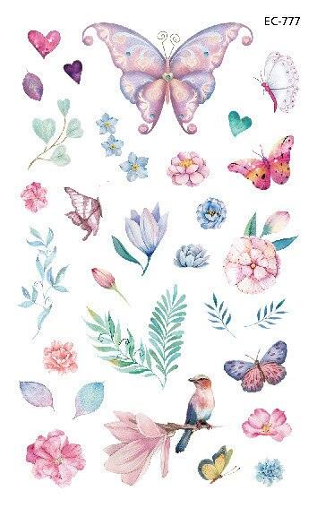1 Pc Butterfly 3D Temporary Tattoo 52 Style Waterproof Butterfly Tattoos Stickers Temporary Colorful Design For Womens - TaTTTy