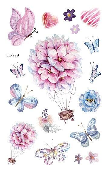 1 Pc Butterfly 3D Temporary Tattoo 52 Style Waterproof Butterfly Tattoos Stickers Temporary Colorful Design For Womens - TaTTTy