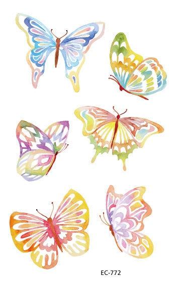 1 Pc Butterfly 3D Temporary Tattoo 52 Style Waterproof Butterfly Tattoos Stickers Temporary Colorful Design For Womens - TaTTTy