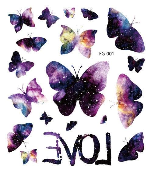 1 Pc Butterfly 3D Temporary Tattoo 52 Style Waterproof Butterfly Tattoos Stickers Temporary Colorful Design For Womens - TaTTTy