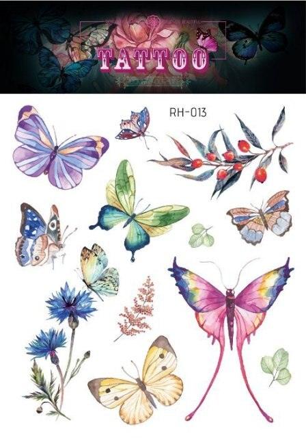 1 Pc Butterfly 3D Temporary Tattoo 52 Style Waterproof Butterfly Tattoos Stickers Temporary Colorful Design For Womens - TaTTTy