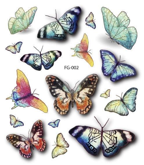 1 Pc Butterfly 3D Temporary Tattoo 52 Style Waterproof Butterfly Tattoos Stickers Temporary Colorful Design For Womens - TaTTTy