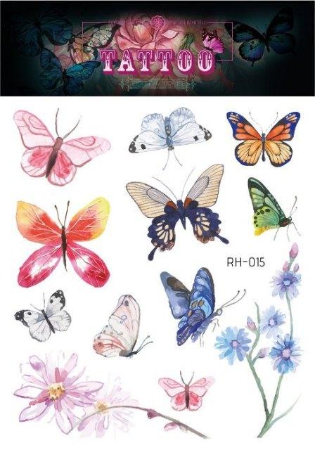 1 Pc Butterfly 3D Temporary Tattoo 52 Style Waterproof Butterfly Tattoos Stickers Temporary Colorful Design For Womens - TaTTTy