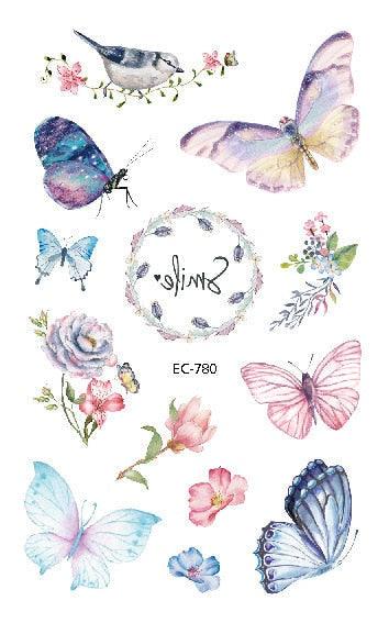 1 Pc Butterfly 3D Temporary Tattoo 52 Style Waterproof Butterfly Tattoos Stickers Temporary Colorful Design For Womens - TaTTTy