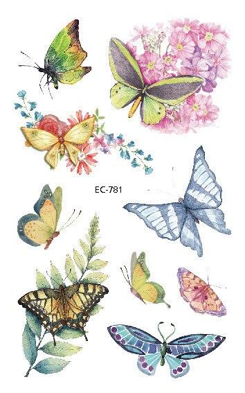 1 Pc Butterfly 3D Temporary Tattoo 52 Style Waterproof Butterfly Tattoos Stickers Temporary Colorful Design For Womens - TaTTTy