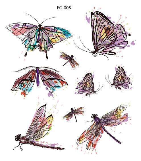 1 Pc Butterfly 3D Temporary Tattoo 52 Style Waterproof Butterfly Tattoos Stickers Temporary Colorful Design For Womens - TaTTTy