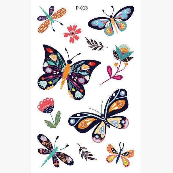 1 Pc Butterfly 3D Temporary Tattoo 52 Style Waterproof Butterfly Tattoos Stickers Temporary Colorful Design For Womens - TaTTTy