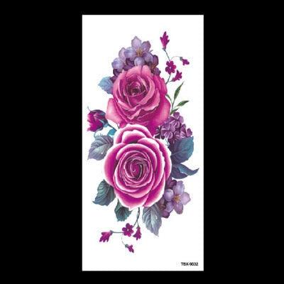 1 Pcs Elegant Temporary Tattoos Stickers Rose Flowers Arm Shoulder Tattoo Waterproof Big Luxury Flower For Womens - TaTTTy