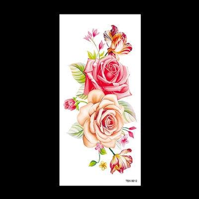 1 Pcs Elegant Temporary Tattoos Stickers Rose Flowers Arm Shoulder Tattoo Waterproof Big Luxury Flower For Womens - TaTTTy