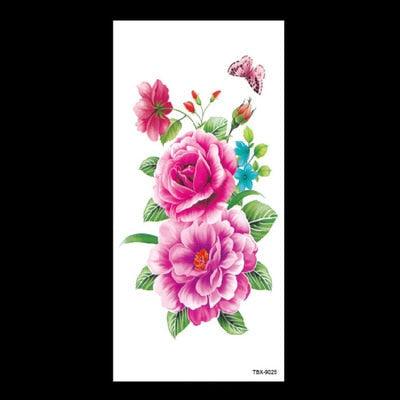 1 Pcs Elegant Temporary Tattoos Stickers Rose Flowers Arm Shoulder Tattoo Waterproof Big Luxury Flower For Womens - TaTTTy
