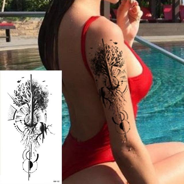 25 Sheets Flower Rose Luxury Tattoos Waterproof Temporary Sticker 3D Rose Flower Tattoos Body Art Arm Fake Tatoo For Womens - TaTTTy