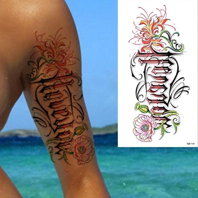 25 Sheets Flower Rose Luxury Tattoos Waterproof Temporary Sticker 3D Rose Flower Tattoos Body Art Arm Fake Tatoo For Womens - TaTTTy