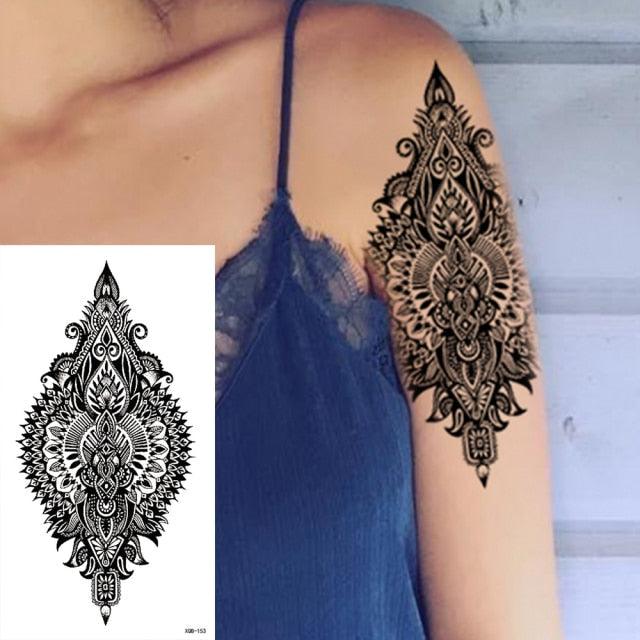 25 Sheets Flower Rose Luxury Tattoos Waterproof Temporary Sticker 3D Rose Flower Tattoos Body Art Arm Fake Tatoo For Womens - TaTTTy
