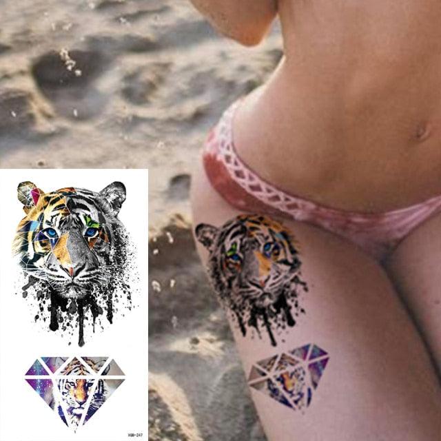 25 Sheets Flower Rose Luxury Tattoos Waterproof Temporary Sticker 3D Rose Flower Tattoos Body Art Arm Fake Tatoo For Womens - TaTTTy
