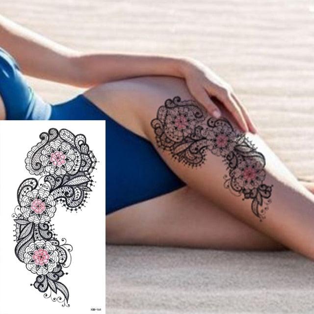 25 Sheets Flower Rose Luxury Tattoos Waterproof Temporary Sticker 3D Rose Flower Tattoos Body Art Arm Fake Tatoo For Womens - TaTTTy