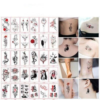 30pcs Temporales Sexy Fake Tattoo For Hands Arm Body Waterproof Luxury Different Small Colorful Stylish Womens Kids Tattoos - TaTTTy