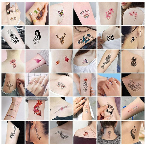 30pcs Temporales Sexy Fake Tattoo For Hands Arm Body Waterproof Luxury Different Small Colorful Stylish Womens Kids Tattoos - TaTTTy