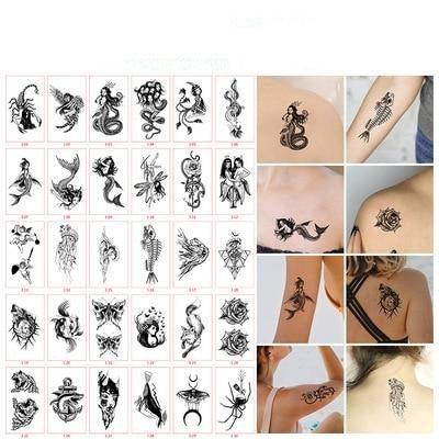 30pcs Temporales Sexy Fake Tattoo For Hands Arm Body Waterproof Luxury Different Small Colorful Stylish Womens Kids Tattoos - TaTTTy