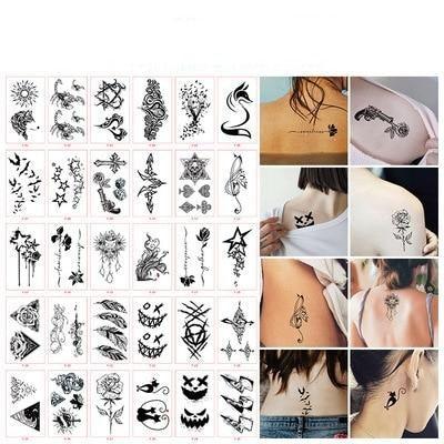 30pcs Temporales Sexy Fake Tattoo For Hands Arm Body Waterproof Luxury Different Small Colorful Stylish Womens Kids Tattoos - TaTTTy