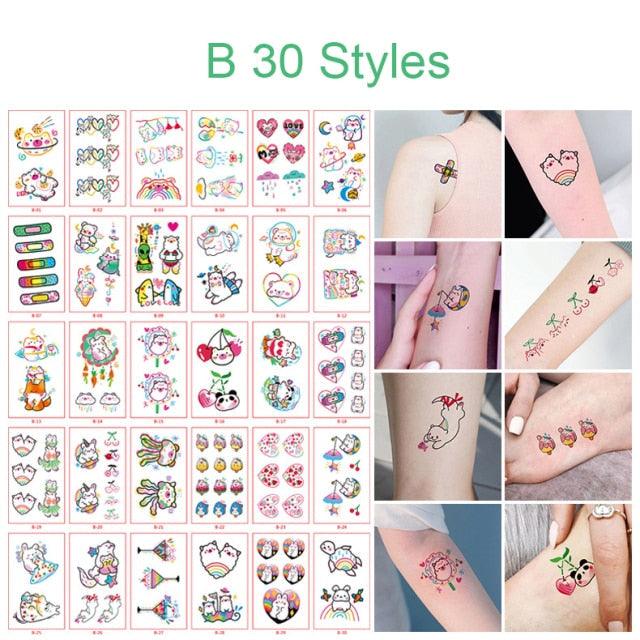 30pcs Temporales Sexy Fake Tattoo For Hands Arm Body Waterproof Luxury Different Small Colorful Stylish Womens Kids Tattoos - TaTTTy
