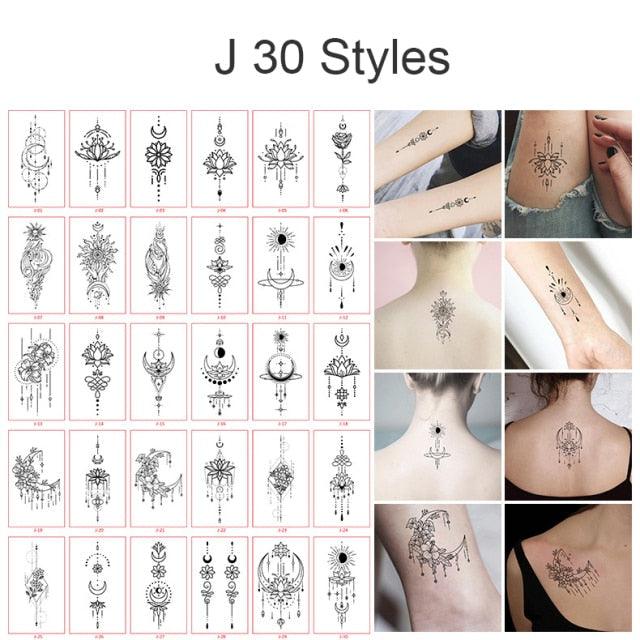 30pcs Temporales Sexy Fake Tattoo For Hands Arm Body Waterproof Luxury Different Small Colorful Stylish Womens Kids Tattoos - TaTTTy