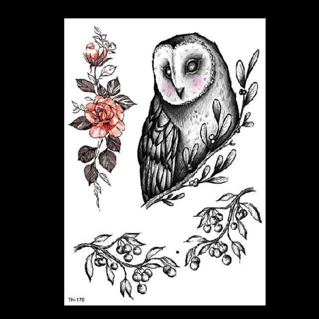 49 Sheets Waterproof Temporary Black Sketches Flowers Tattoo Stickers Flower Rose Tattoos For Women Adults - TaTTTy