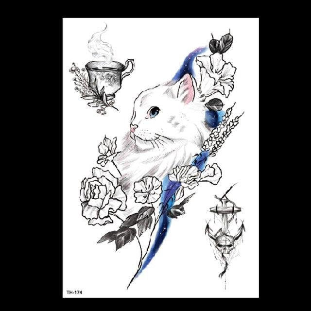 49 Sheets Waterproof Temporary Black Sketches Flowers Tattoo Stickers Flower Rose Tattoos For Women Adults - TaTTTy