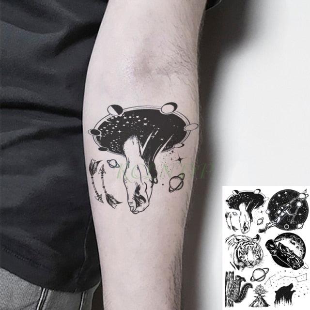 57 Sheets Temporary Tattoo Stickers Set Waterproof Temporary Tattoo Waist Arm Modern Stylish Big Black Tattoos For Womens Mens - TaTTTy