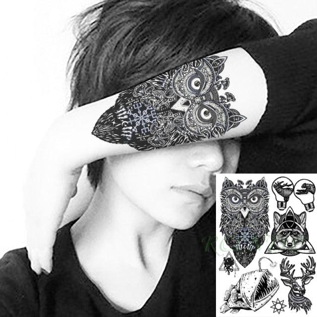 57 Sheets Temporary Tattoo Stickers Set Waterproof Temporary Tattoo Waist Arm Modern Stylish Big Black Tattoos For Womens Mens - TaTTTy