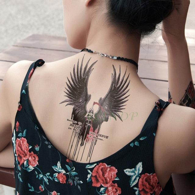 57 Sheets Temporary Tattoo Stickers Set Waterproof Temporary Tattoo Waist Arm Modern Stylish Big Black Tattoos For Womens Mens - TaTTTy
