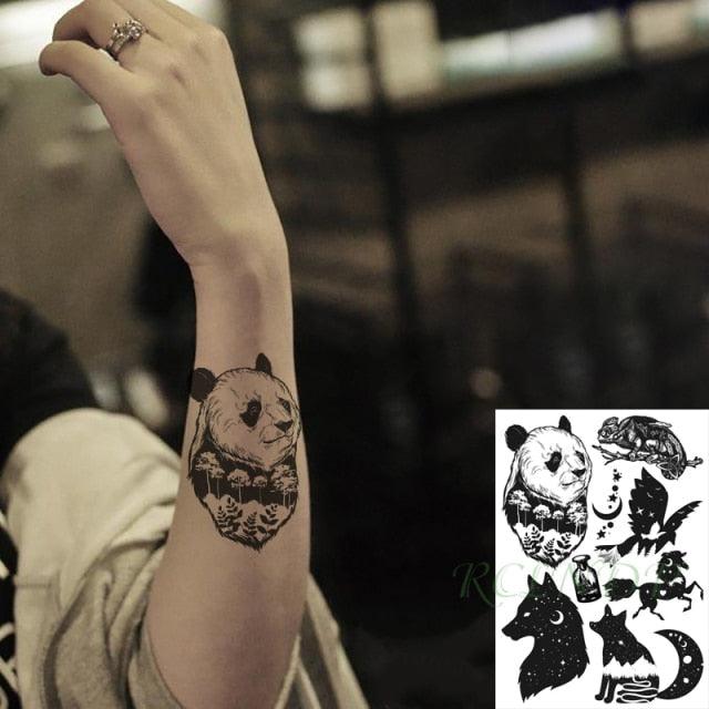 57 Sheets Temporary Tattoo Stickers Set Waterproof Temporary Tattoo Waist Arm Modern Stylish Big Black Tattoos For Womens Mens - TaTTTy