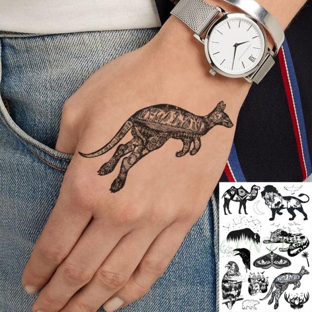 57 Sheets Temporary Tattoo Stickers Set Waterproof Temporary Tattoo Waist Arm Modern Stylish Big Black Tattoos For Womens Mens - TaTTTy