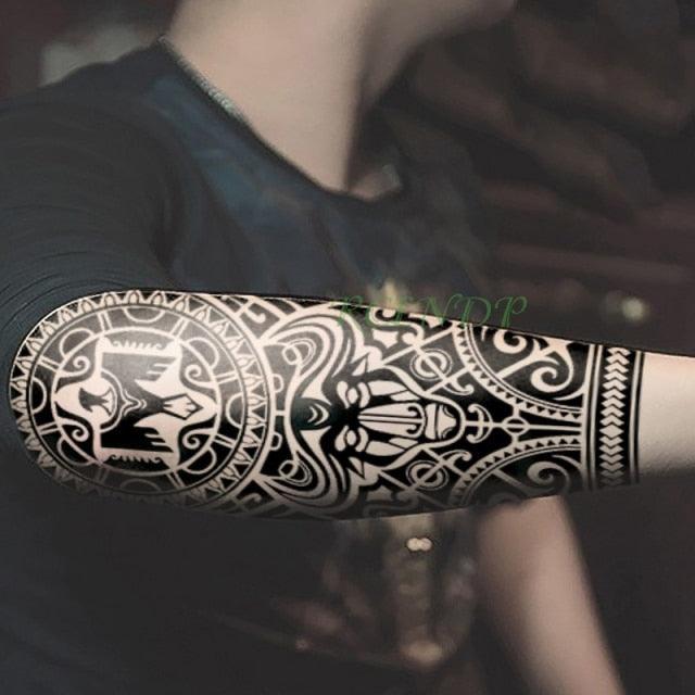57 Sheets Temporary Tattoo Stickers Set Waterproof Temporary Tattoo Waist Arm Modern Stylish Big Black Tattoos For Womens Mens - TaTTTy
