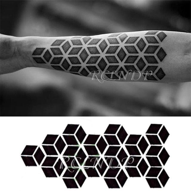 57 Sheets Temporary Tattoo Stickers Set Waterproof Temporary Tattoo Waist Arm Modern Stylish Big Black Tattoos For Womens Mens - TaTTTy