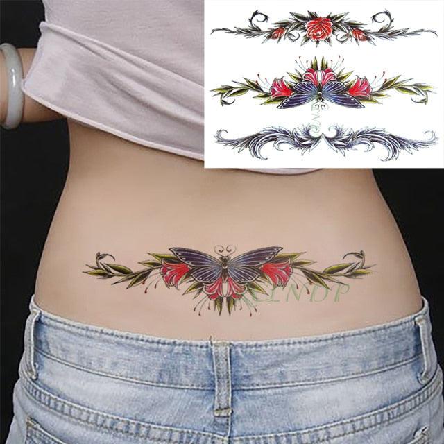 57 Sheets Temporary Tattoo Stickers Set Waterproof Temporary Tattoo Waist Arm Modern Stylish Big Black Tattoos For Womens Mens - TaTTTy