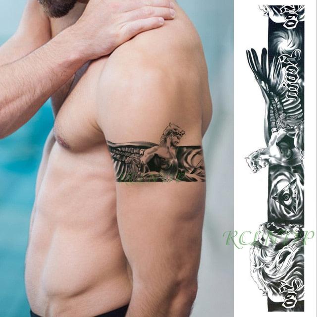 57 Sheets Temporary Tattoo Stickers Set Waterproof Temporary Tattoo Waist Arm Modern Stylish Big Black Tattoos For Womens Mens - TaTTTy