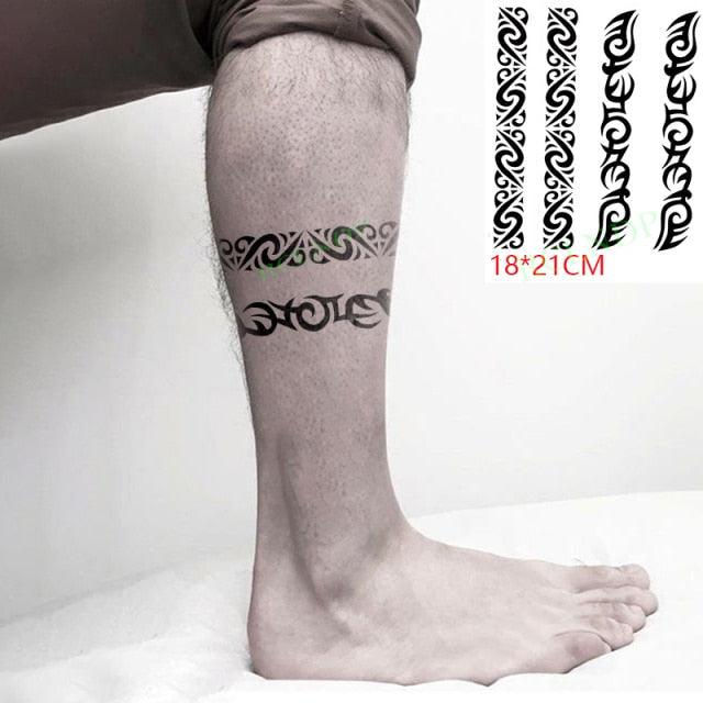 57 Sheets Temporary Tattoo Stickers Set Waterproof Temporary Tattoo Waist Arm Modern Stylish Big Black Tattoos For Womens Mens - TaTTTy