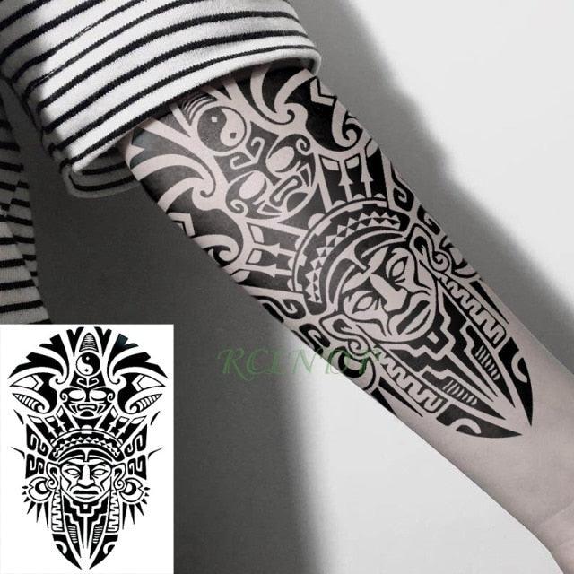 57 Sheets Temporary Tattoo Stickers Set Waterproof Temporary Tattoo Waist Arm Modern Stylish Big Black Tattoos For Womens Mens - TaTTTy
