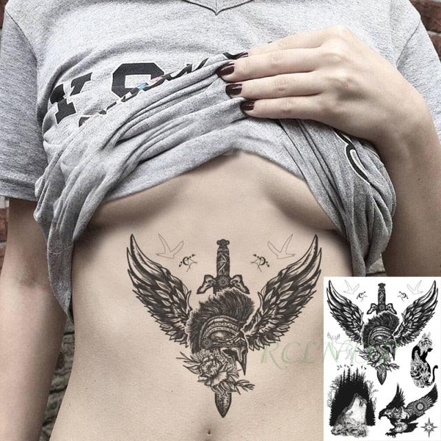 57 Sheets Temporary Tattoo Stickers Set Waterproof Temporary Tattoo Waist Arm Modern Stylish Big Black Tattoos For Womens Mens - TaTTTy