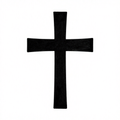 Black cross on a white background representing minimalism and simplicity.