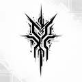 Abstract geometric design with sharp lines in black and white.