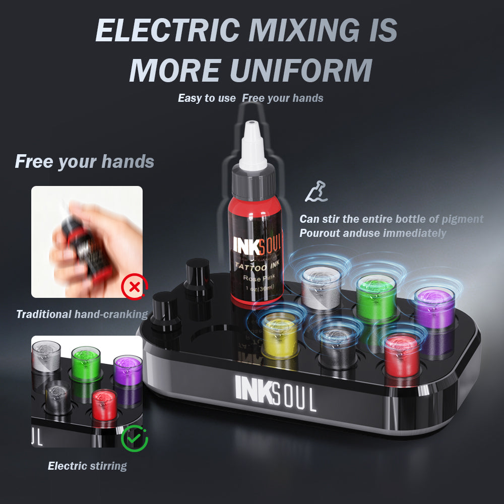 INKSOUL® TATTOO INK CUP MIXER 8 sites Aluminum alloy frame - TaTTTy