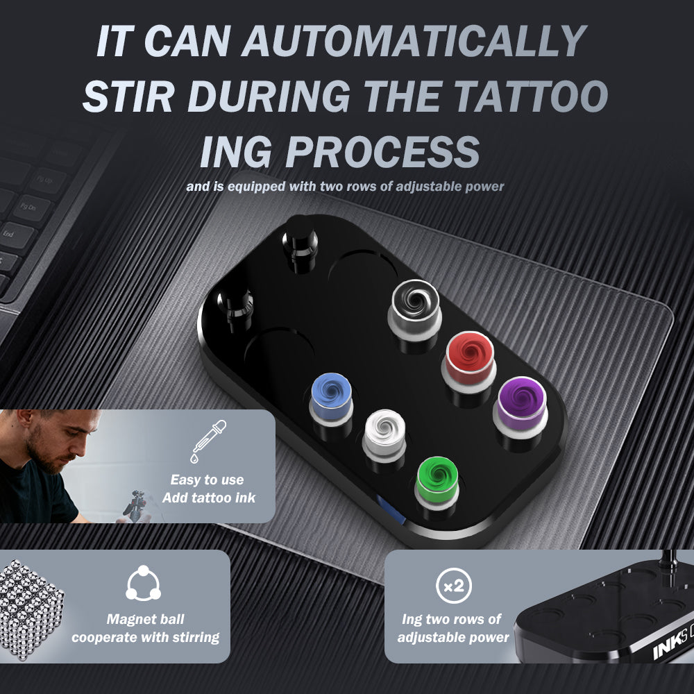 INKSOUL® TATTOO INK CUP MIXER 8 sites Aluminum alloy frame - TaTTTy