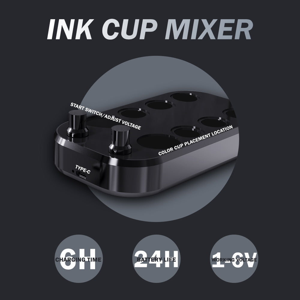 INKSOUL® TATTOO INK CUP MIXER 8 sites Aluminum alloy frame - TaTTTy