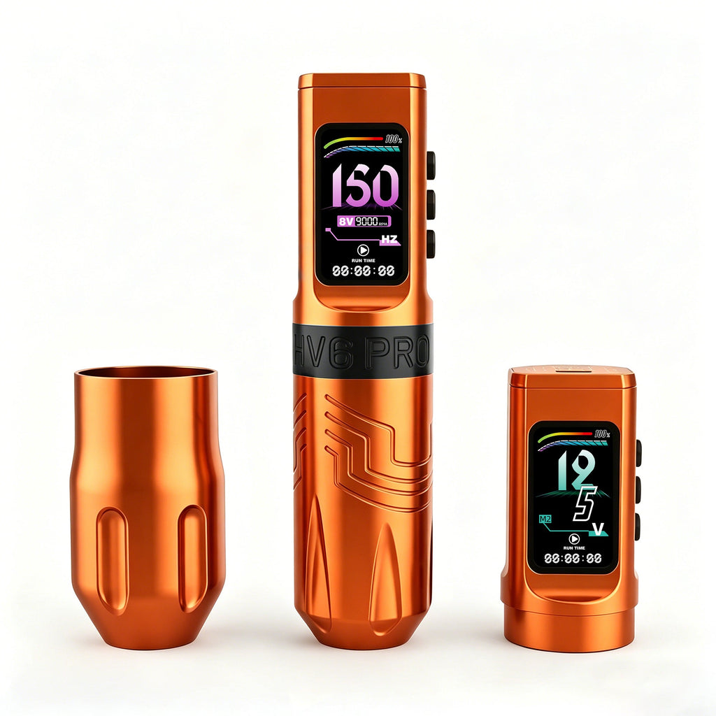 INKSOUL® Tattoo Machine Wiresles Pen 4.2MM Strokes Two Grips Two Batteries Two Modes 2 in 1 | HV6 PRO - TaTTTy